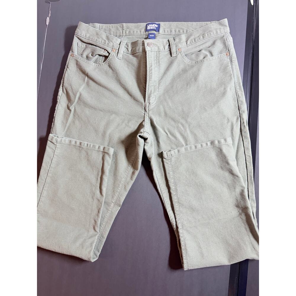 Lands’ End Men’s 34x30 Pants Lot – Gray & Light Green Twill Casual Trousers - Picture 3 of 8